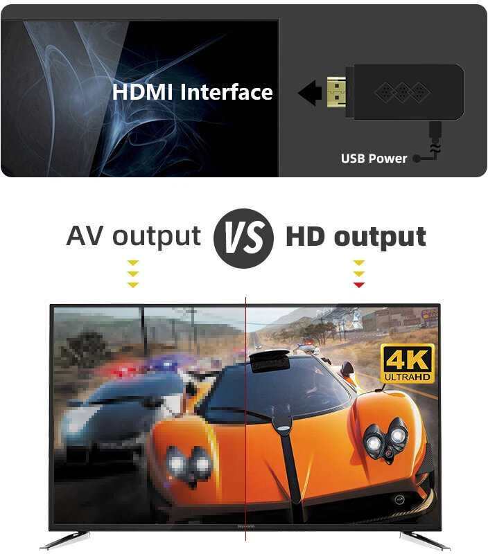 Belaidė klasikinių TV žaidimų konsolė HappyJoe Y2HD Plus 1800 Games + Download