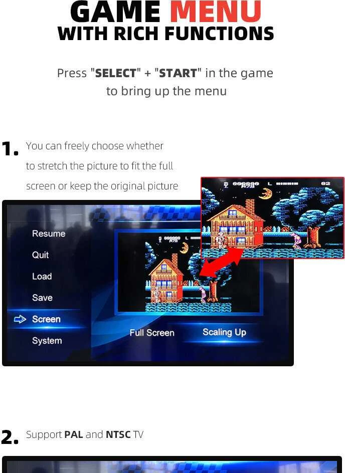 Belaidė klasikinių TV žaidimų konsolė HappyJoe Y2HD Plus 1800 Games + Download