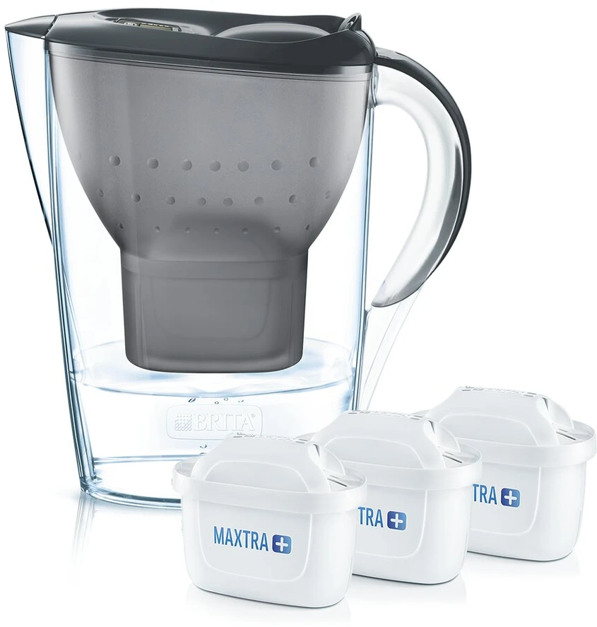 BRITA vandens filtravimo ąsotis „Marella“ grafito spalvos + 3 kasetės