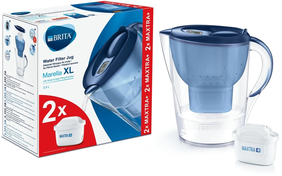 BRITA vandens filtravimo ąsotis Marella, mėlynas 1040565 – 3,5L +2vnt. Maxtra+