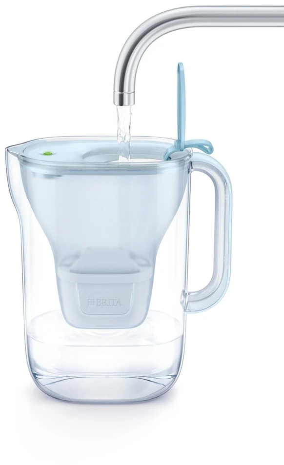 Vandens filtravimo ąsotis BRITA Style 2.4L, mėlynos spalvos su 2x MAXTRA PRO filtrais