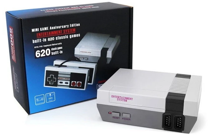 Riff AV620 Retro TV AV analoginė žaidimų konsolė su dviem valdikliais su 620 integruotų žaidimų