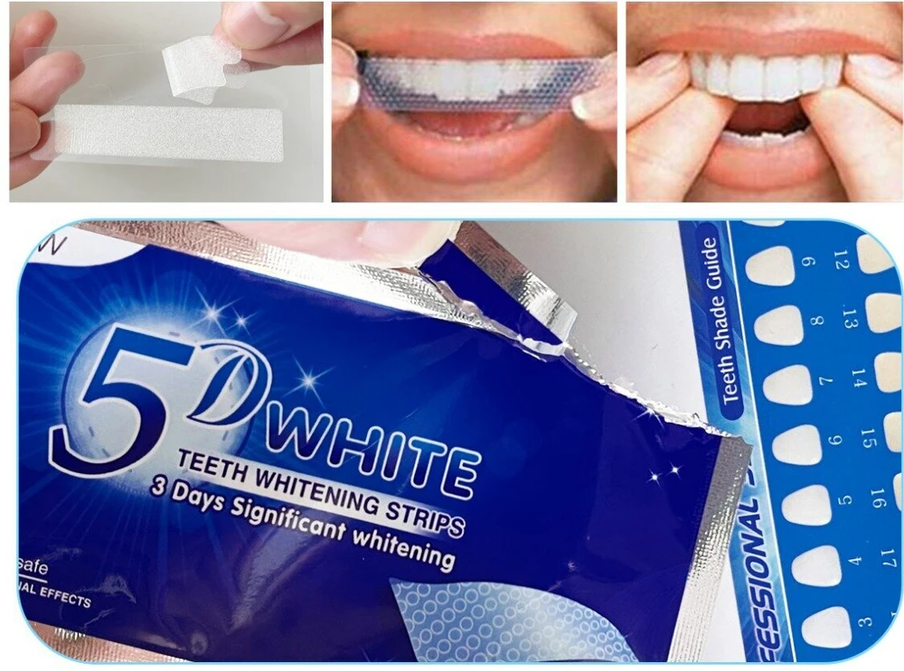Dantų balinimo juostelės 5D Whitening, 14 vnt.