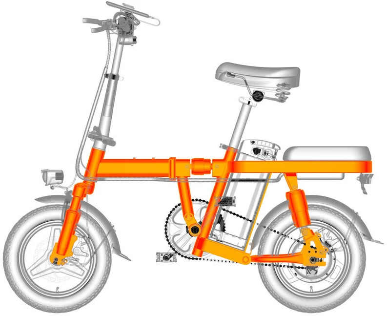 Elektrinis dviratis Engwe T14 14", mėlynas