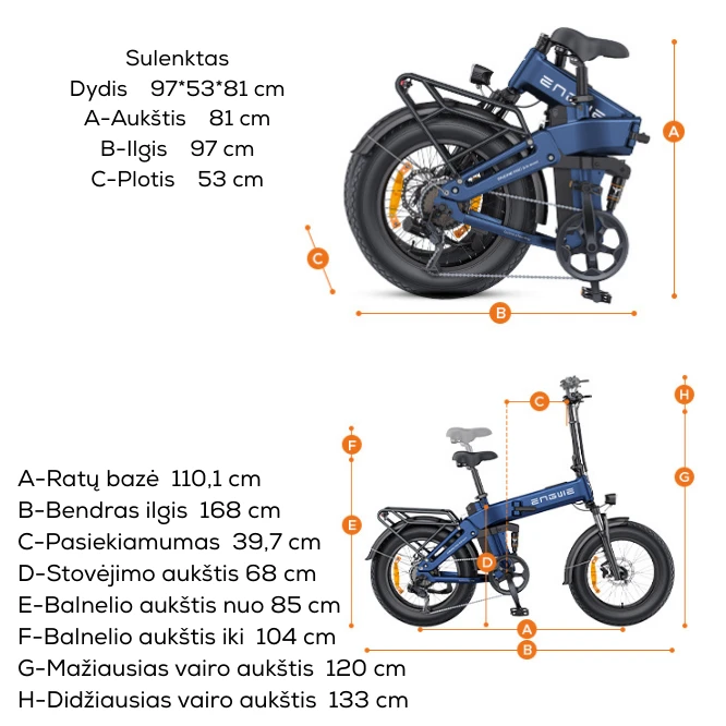 Sulankstomas elektrinis dviratis ENGWE, ENGINE PRO 3.0 BOOST, juodas, 250W