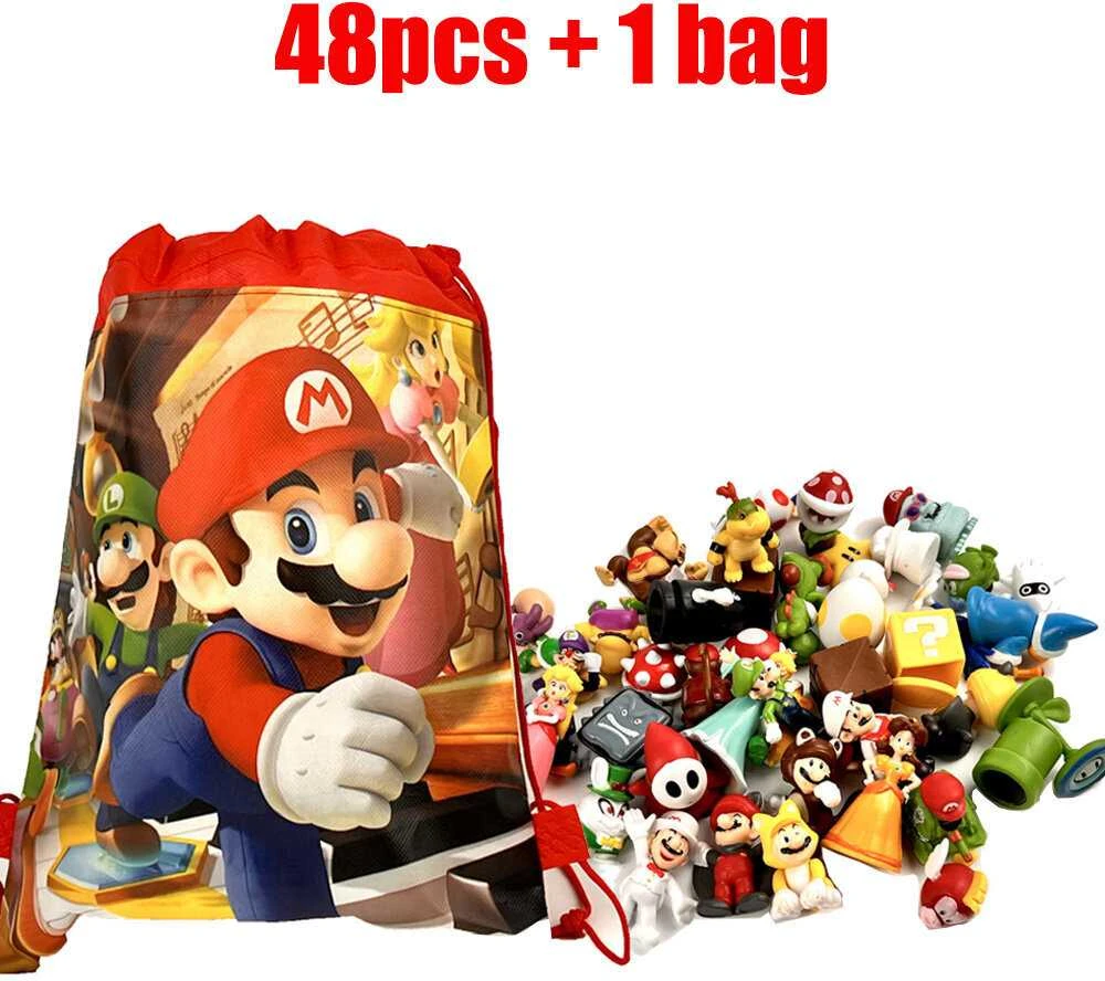 Figūrėlių rinkinys su maišeliu Super Mario Bros, 48 vnt
