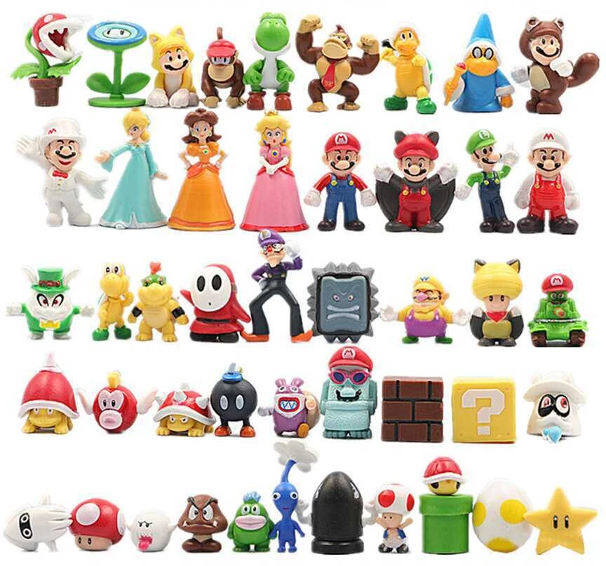 Figūrėlių rinkinys su maišeliu Super Mario Bros, 48 vnt