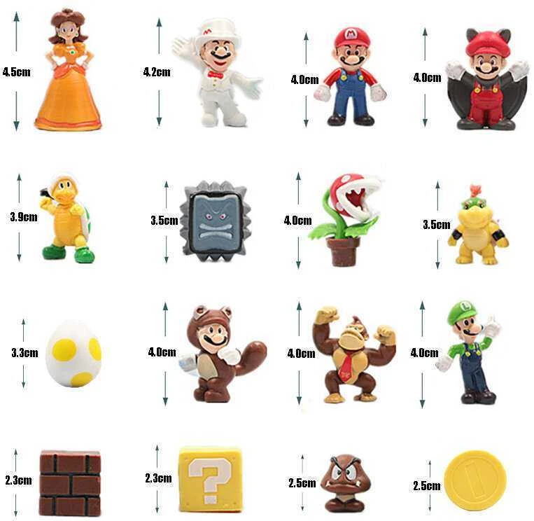 Figūrėlių rinkinys su maišeliu Super Mario Bros, 48 vnt