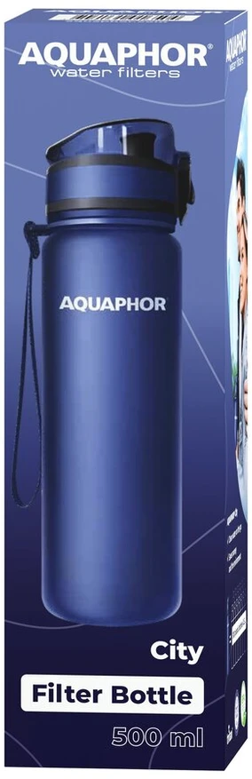 Gertuvė Filtras-butelis Aquaphor City, 500 ml, tamsiai mėlyna