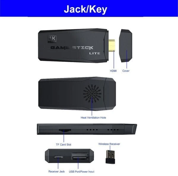 Gainward Žaidimų konsolė 2024 nauja 20000+ 4k hdmi tv vaizdo žaidimų konsolė retro žaidimų konsolė su 2 belaidžiais valdikliais 4k žaidimų lazda 100% visiškai nauja