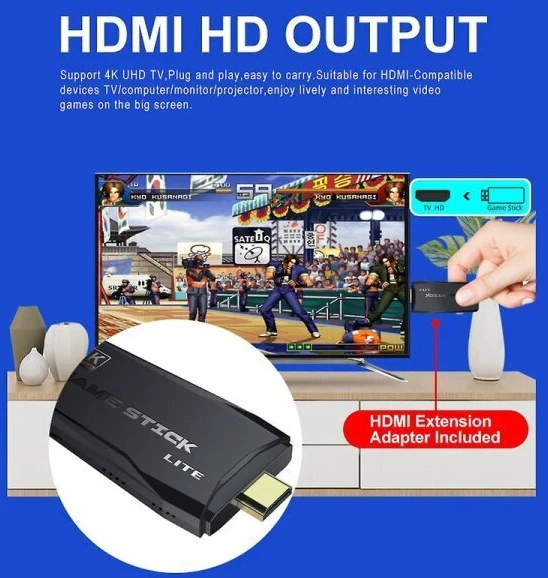 Game Console 20000+ 4k HDmi TV Video Game Stick Retro žaidimų konsolė su 2 belaidžiu valdikliu 4k Game Stick 100% nauja TAO Db 64g