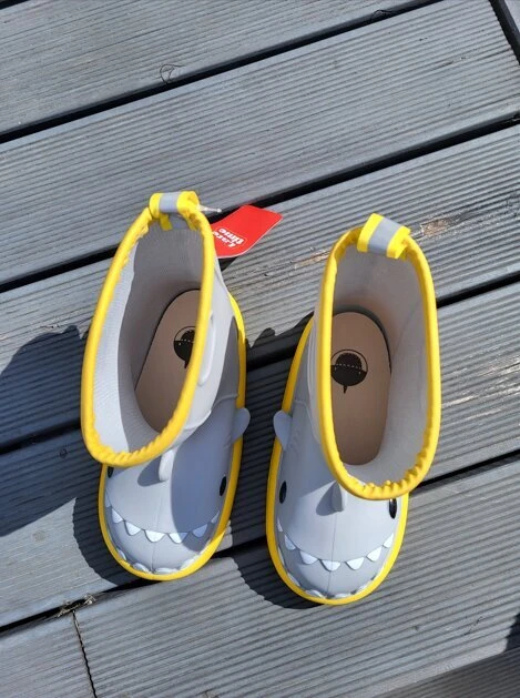 Guminiai batai vaikams Shark boots, pilki