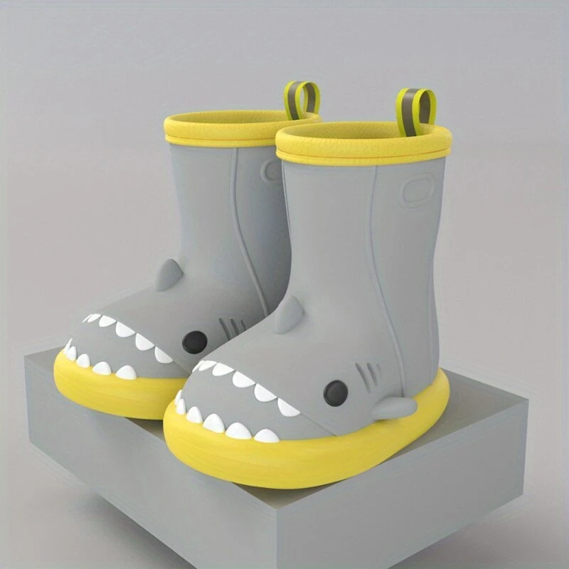 Guminiai batai vaikams Shark boots, pilki