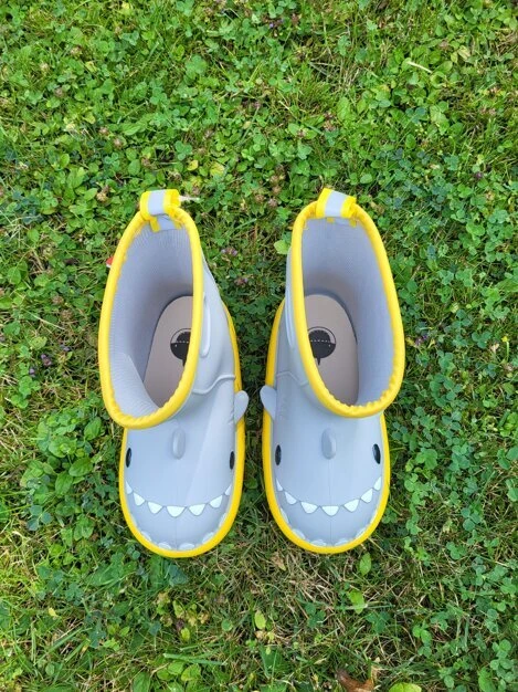 Guminiai batai vaikams Shark boots, pilki