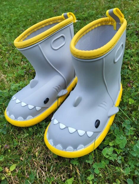 Guminiai batai vaikams Shark boots, pilki