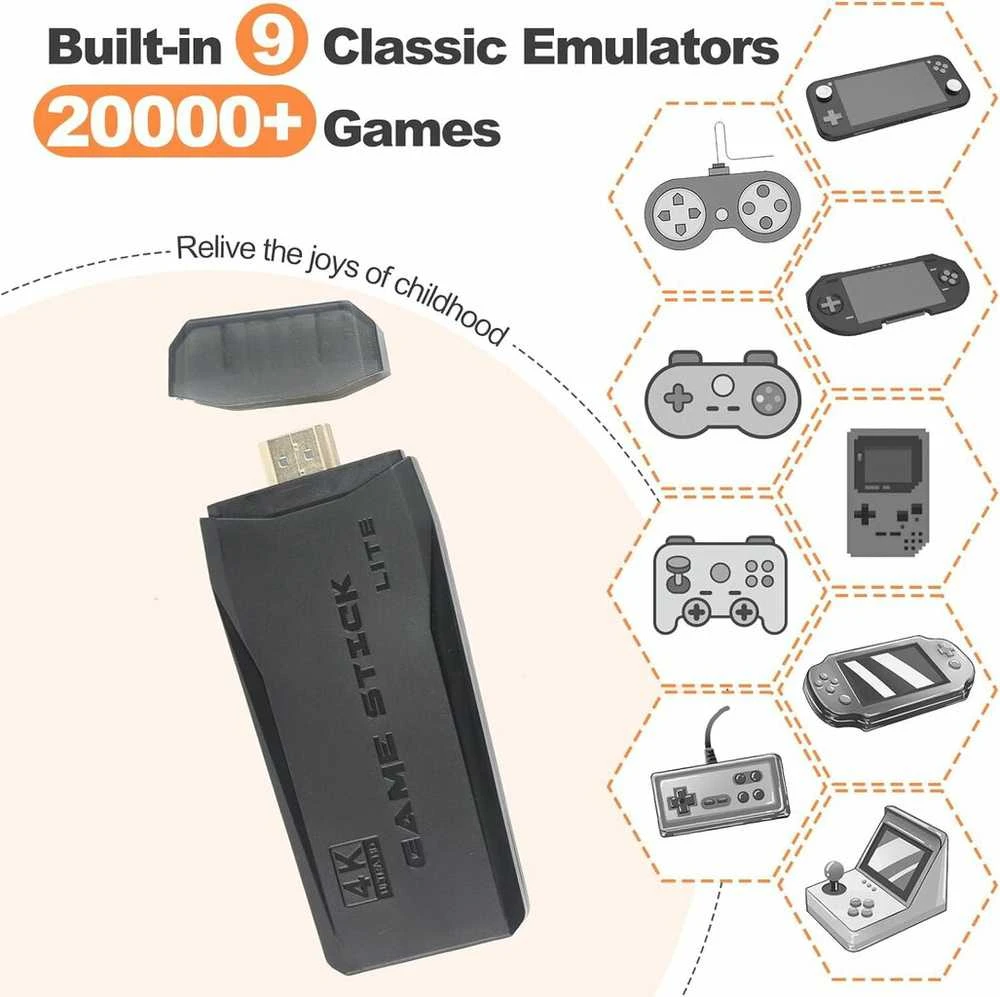 HappyJoe Plug & Play 20000+ Games, 4K HDMI, 64GB