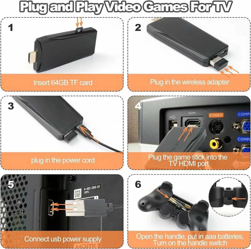 HappyJoe Plug & Play 20000+ Games, 4K HDMI, 64GB