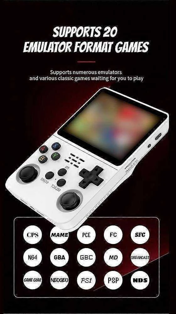 HappyJoe R36S, 128GB, balta, 20000+ Games, 3.5" IPS Screen, Linux