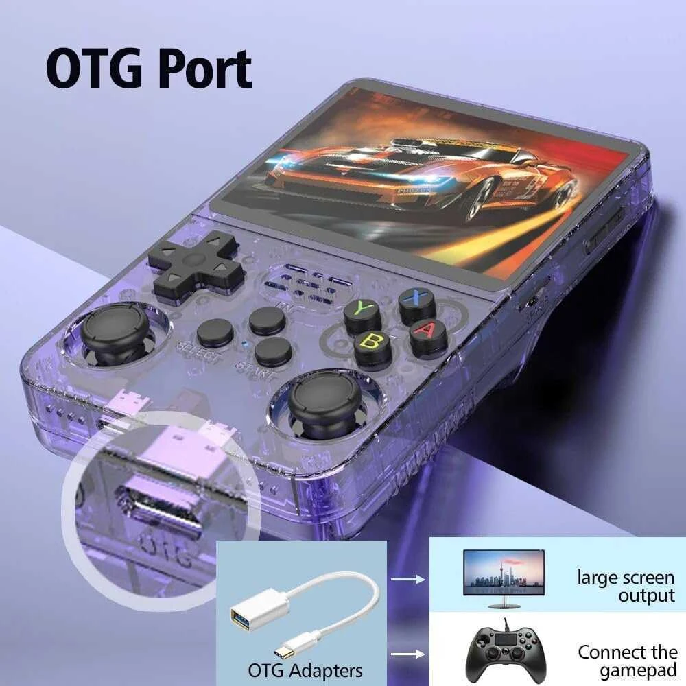 HappyJoe R36S, 128GB, Juodas, 20000+ Games, 3.5" IPS Screen, Linux