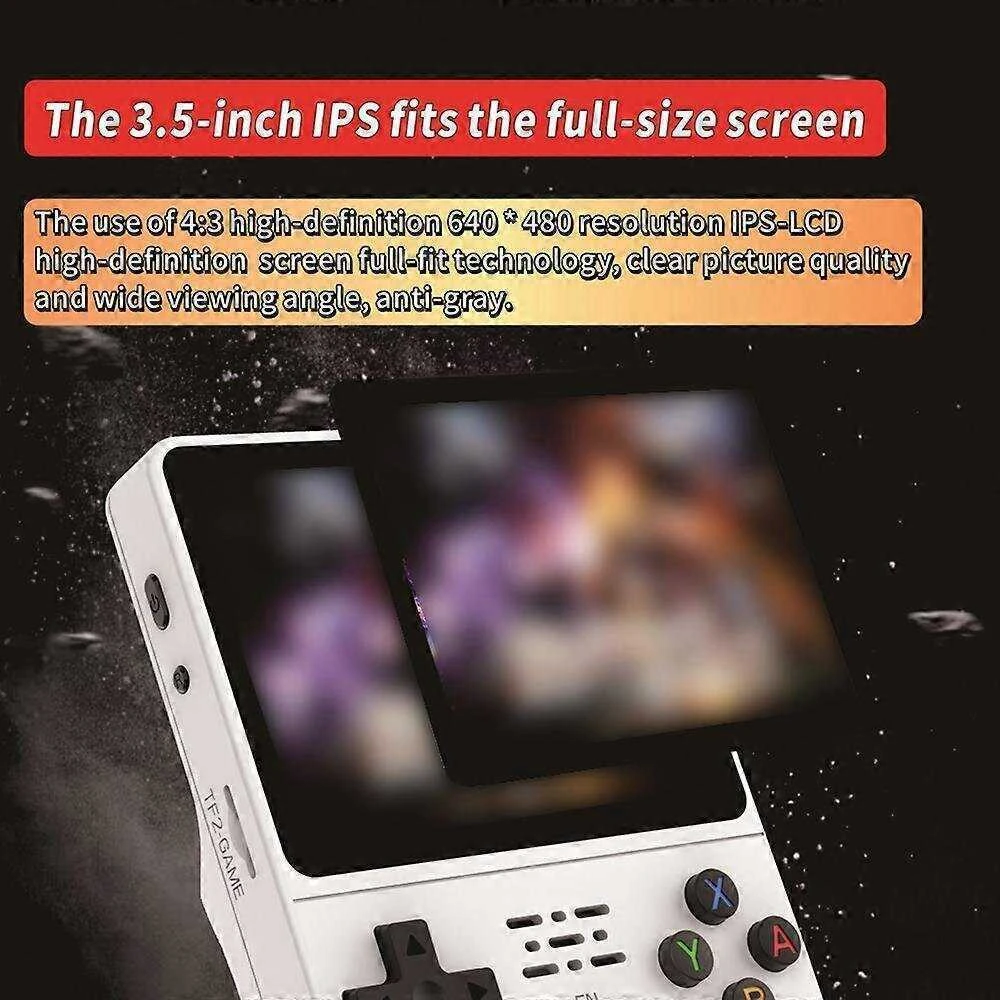 HappyJoe R36S, 64GB, balta, 10000+ Games, 3.5" IPS Screen, Linux