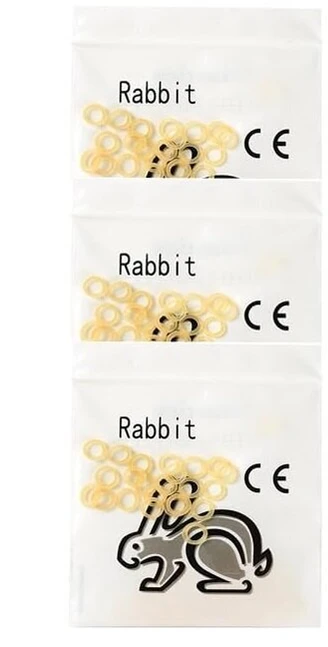 Ortodontiniai elastikai breketams Rabbit Medium, 3 x 100 vnt, 4,5 oz, 5 mm