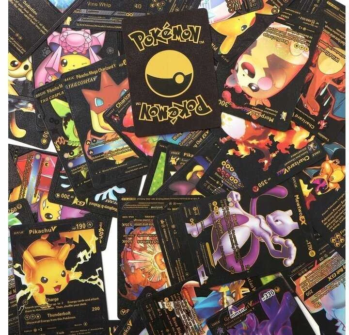 Pokemon kortų juodoji kolekcija Vmax, 55vnt
