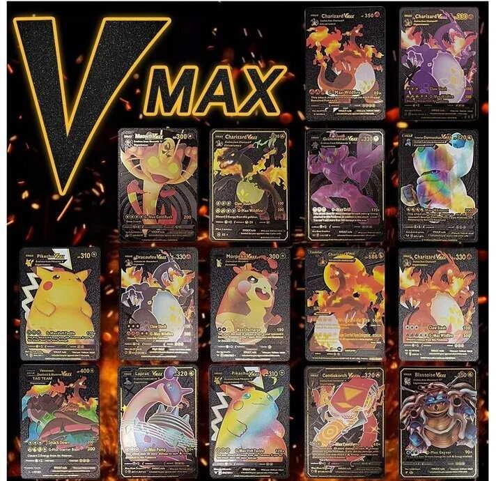 Pokemon kortų juodoji kolekcija Vmax, 55vnt
