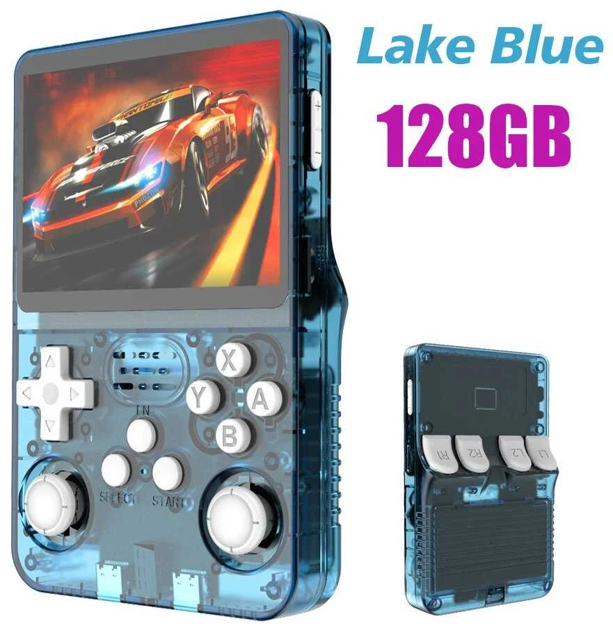 R36S Atviro kodo retro nešiojama žaidimų konsolė - Linux, 3.5" IPS ekranas, 64GB/128GB, nešiojamas grotuvas - Oranžinė 128G