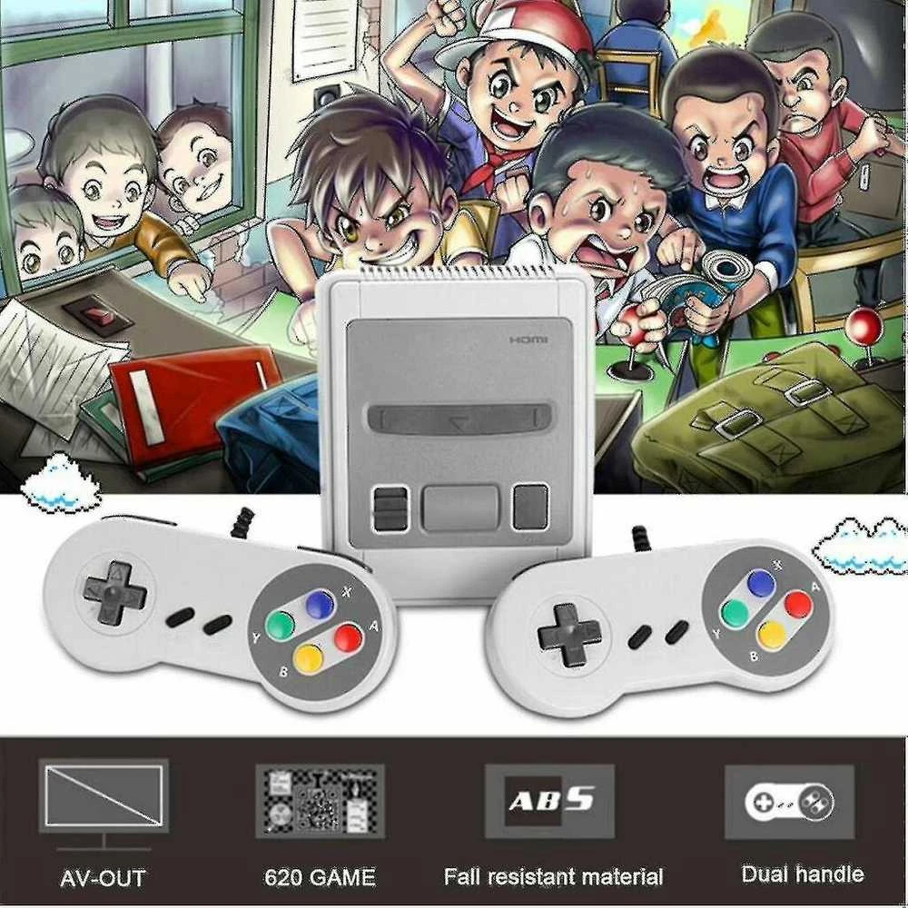 Retro mini televizoriaus žaidimų konsolė Built-in 620 Klasikiniai žaidimai Snes žaidimų konsolė-US