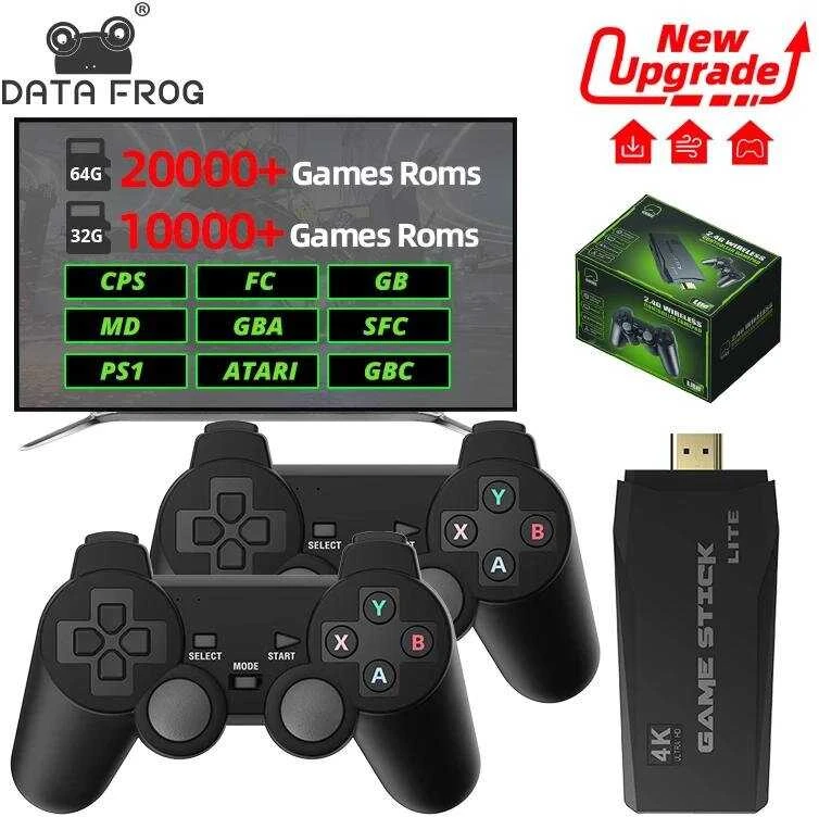 Retro vaizdo žaidimų konsolė 2.4G belaidė konsolė Game Stick 4k 20000 žaidimų nešiojama vaizdo žaidimų konsolė Dendy televizoriui