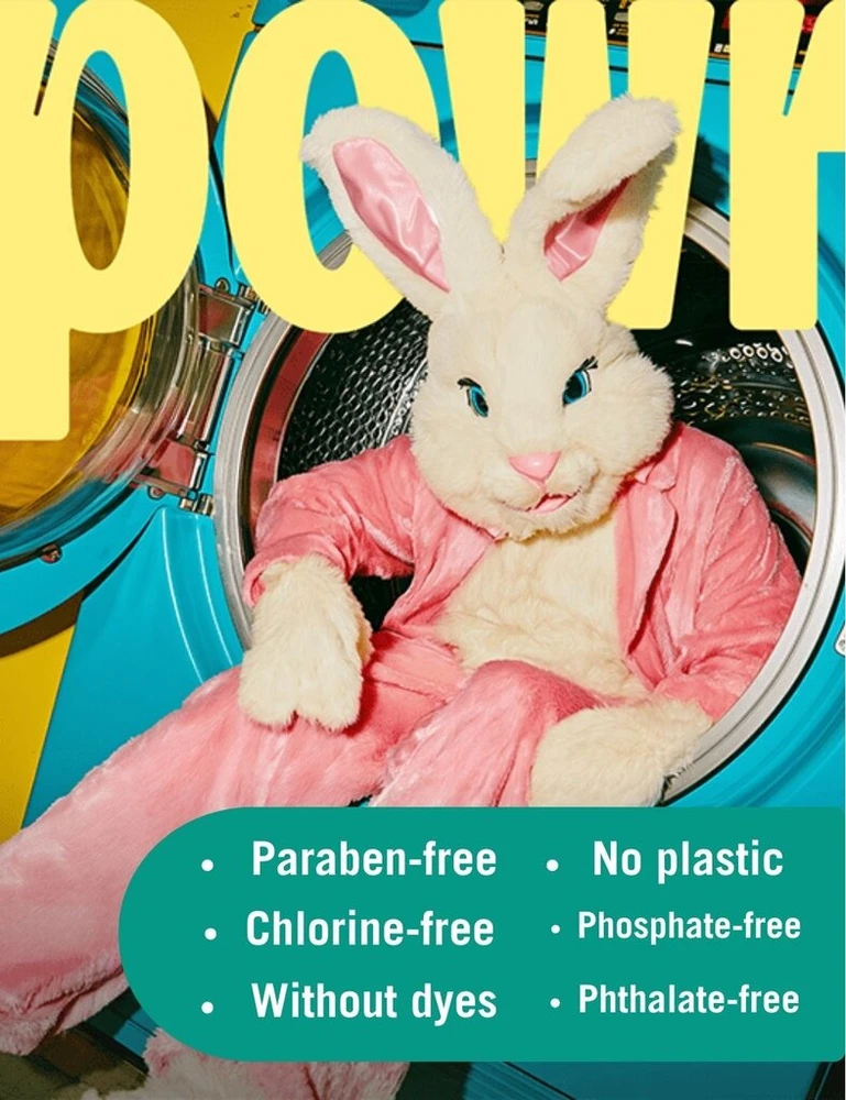 Skalbimo lapeliai POWR x2 vnt, baltiems skalbiniams, 80 lapelių, visų tipų audiniams, be mikroplastiko