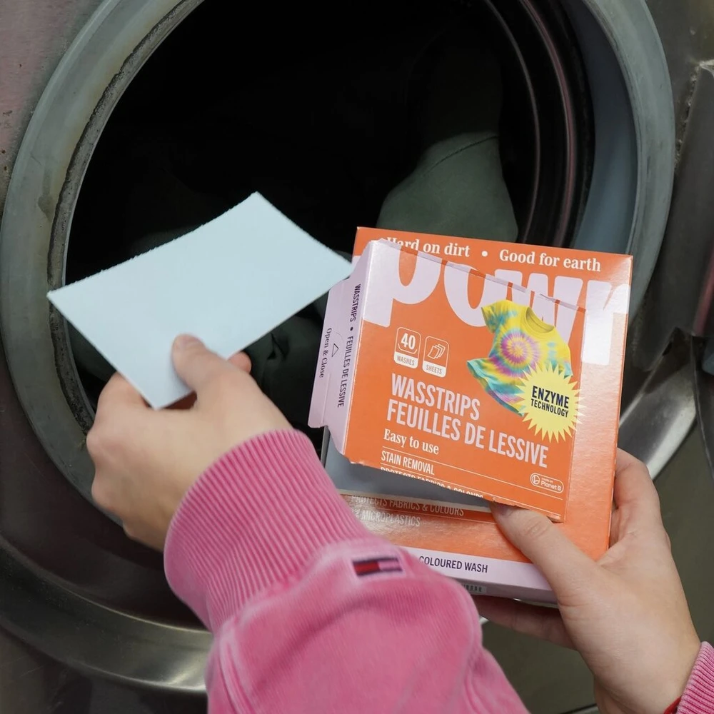 Skalbimo lapeliai POWR x2vnt, spalvotiems skalbiniams, 80 lapelių, visų tipų audiniams, be mikroplastiko