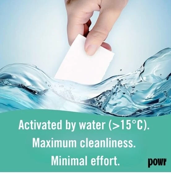 Skalbimo lapeliai POWR x3 vnt, baltiems skalbiniams, 120 lapelių, visų tipų audiniams, be mikroplastiko