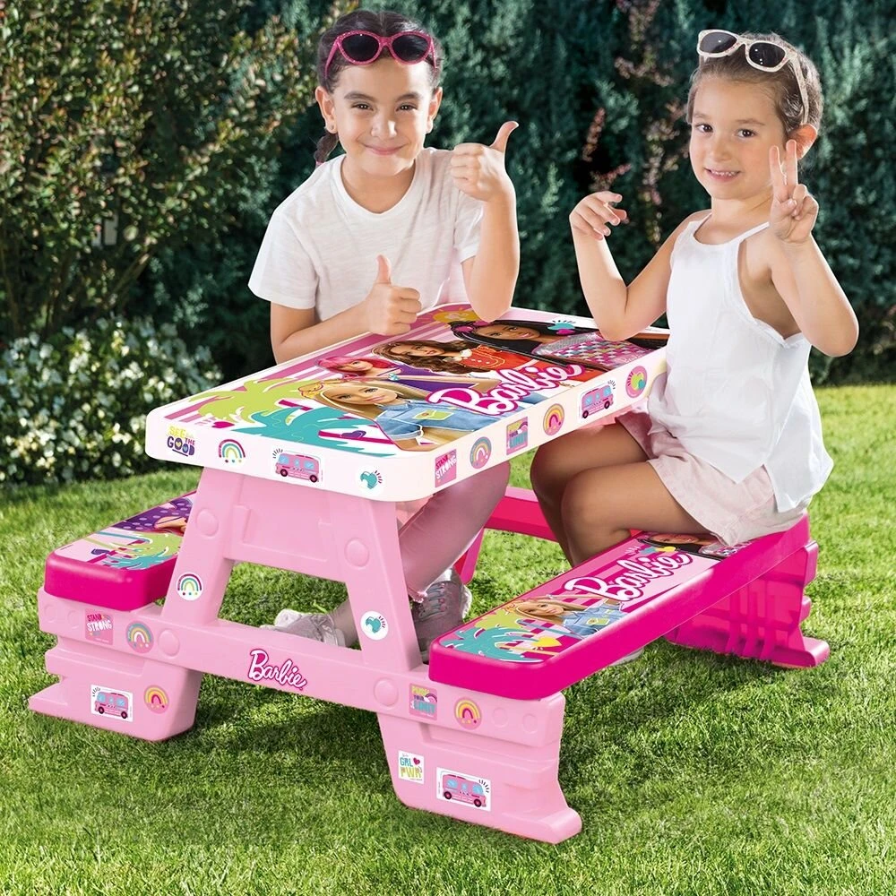Stalas su dviem suolais Dolu Barbie, 1608, rožinis