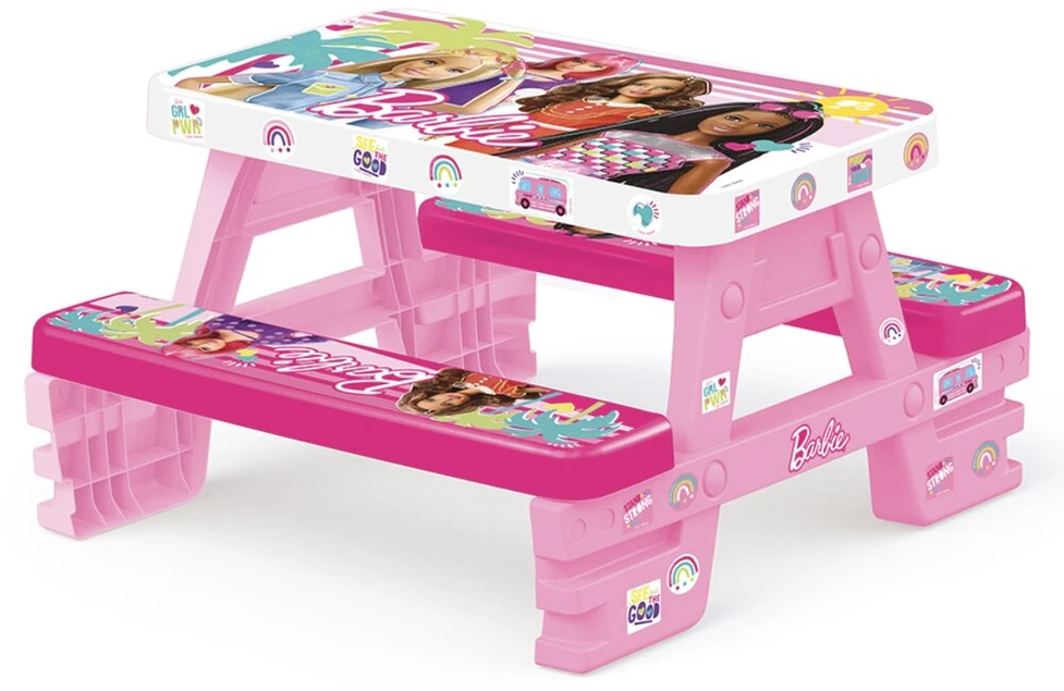 Stalas su dviem suolais Dolu Barbie, 1608, rožinis