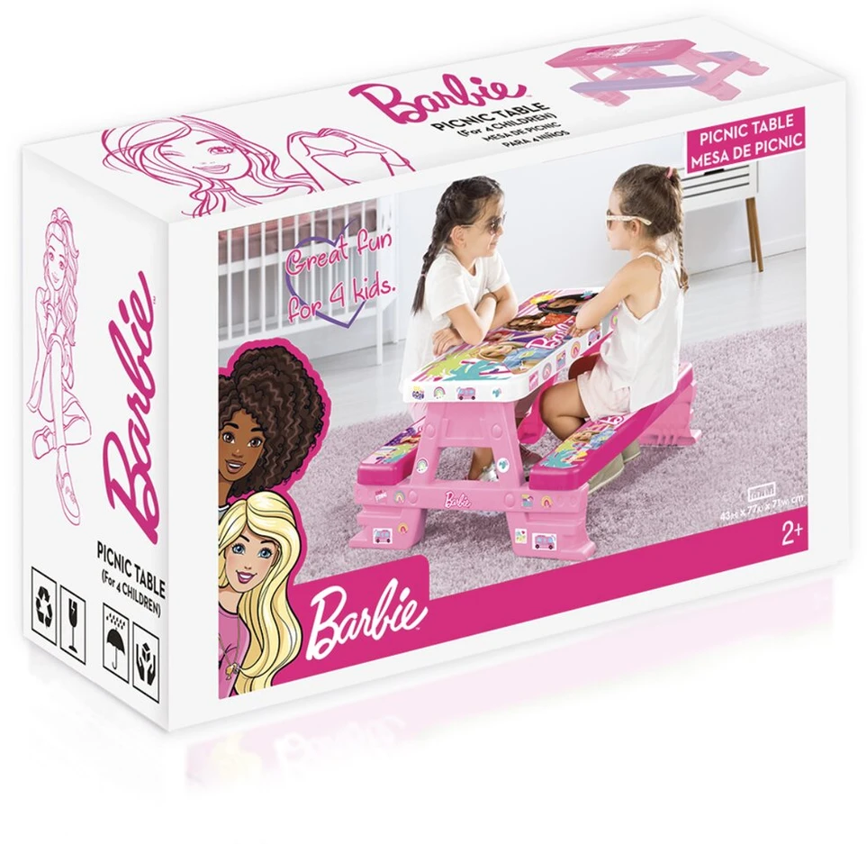 Stalas su dviem suolais Dolu Barbie, 1608, rožinis