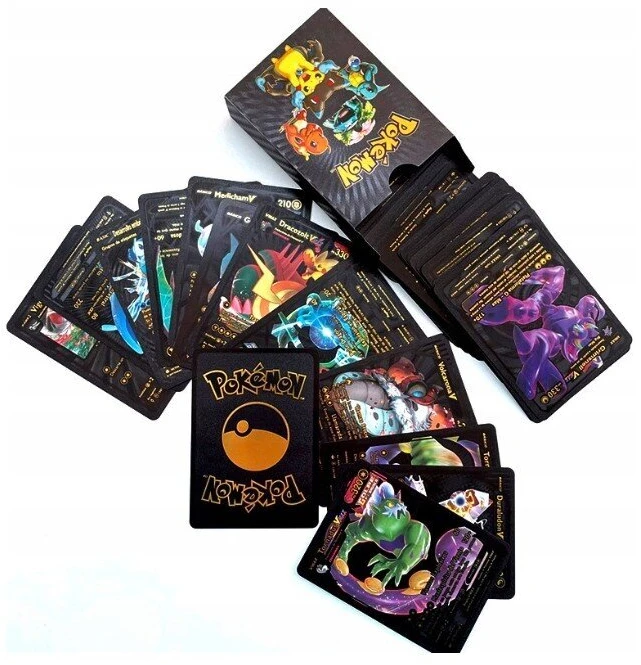 Stalo žaidimas TCG Juodas Pokemon kortų kaladė, 55 vnt.