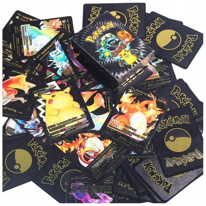 Stalo žaidimas TCG Juodas Pokemon kortų kaladė, 55 vnt.