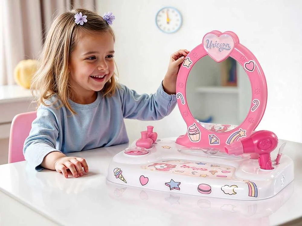 Tualetinis kosmetinis staliukas su priedais Unicorn Dolu, 2563