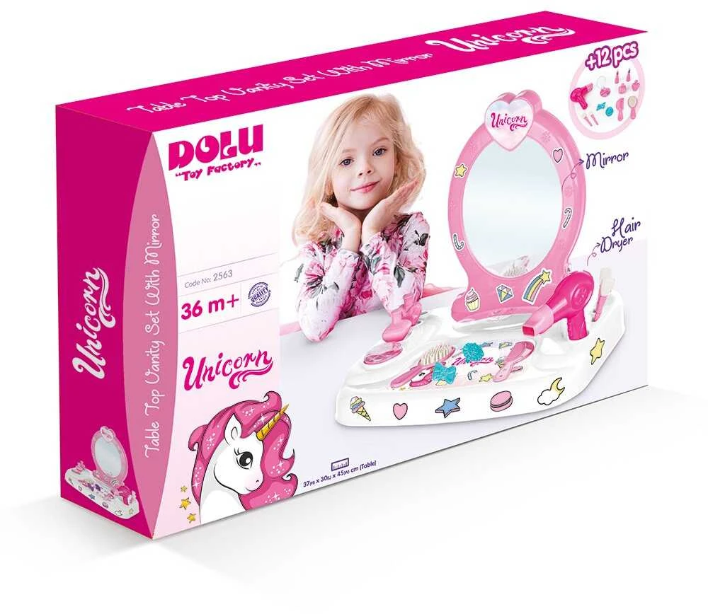 Tualetinis kosmetinis staliukas su priedais Unicorn Dolu, 2563