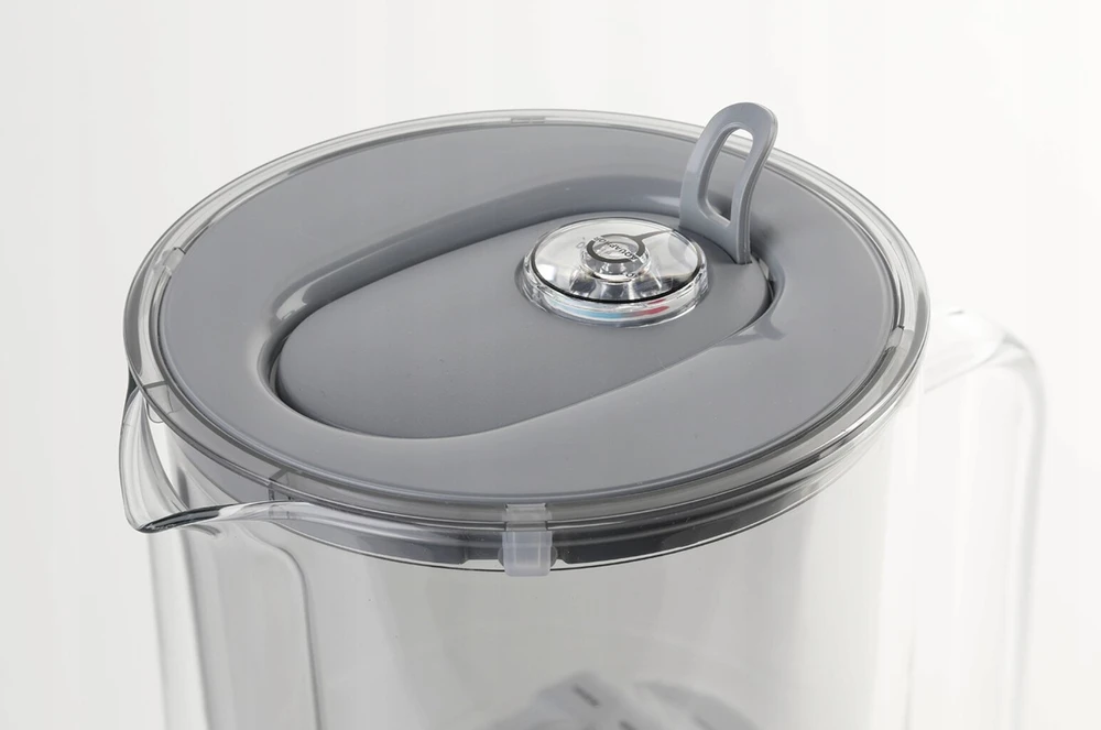 Vandens filtravimo ąsotis Aquaphor Glass 2,5L, pilkas, su 6 vnt vandens filtrų