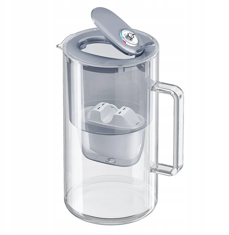 Vandens filtravimo ąsotis Aquaphor Glass 2,5L, pilkas, su 6 vnt vandens filtrų