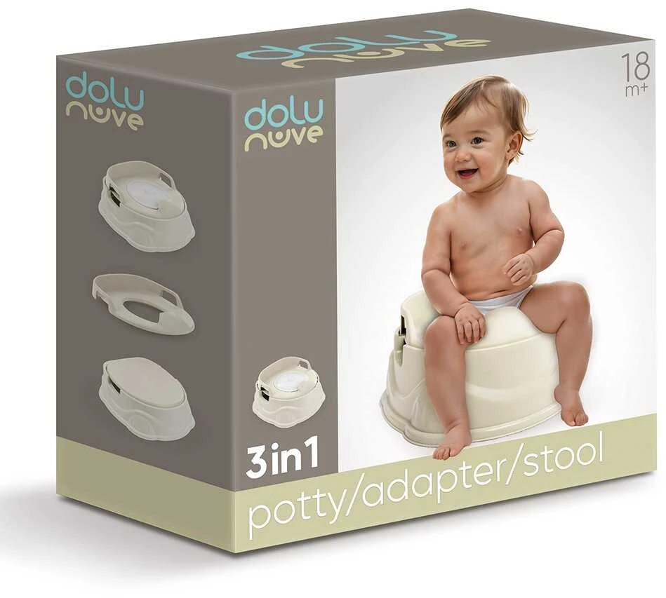 Wc puodukas-wc sėdynės adapteris-laiptelis 3in1 Dolu, smėlio spalvos, 7182