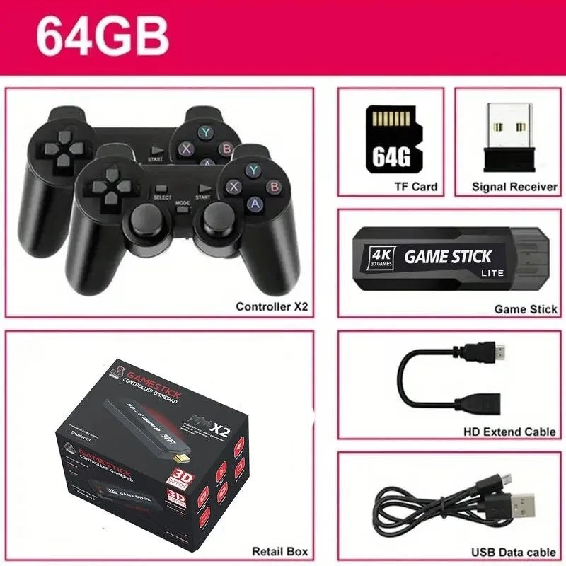 X2 plus HD 4K žaidimų konsolė 3D belaidis delninis žaidimų valdiklis 30000 + žaidimų šeima TV žaidimų konsolės lazda PSP simuliatorius