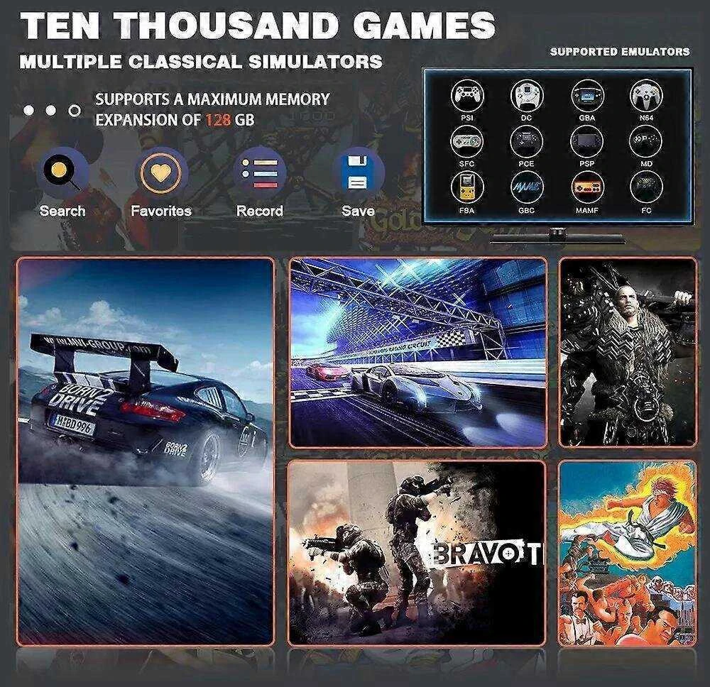 X2 Ultra Video Game Stick konsolė arba TIK 2.4G dvigubas belaidis valdiklis 4K HD30000 žaidimai 64G/128G retro žaidimai Kalėdų dovana 128G