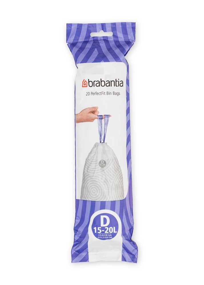Brabantia Šiukšlių maišai D 15-20L (rit. 20vnt.) - Baltas
