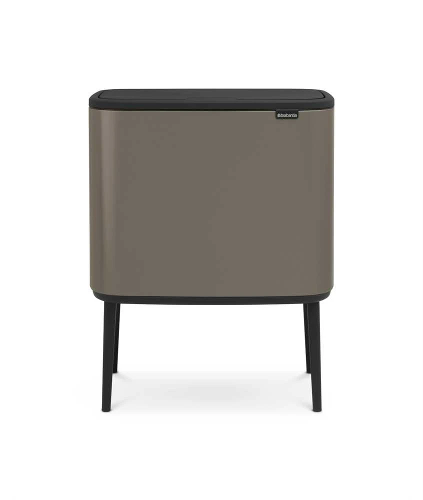 Šiukšlių dėžė Brabantia Bo Touch, 11+23 l, Platinos spalvos