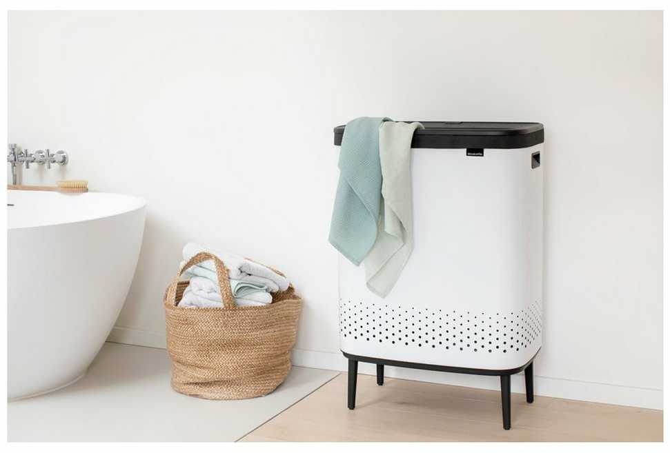 Brabantia Skalbinių dėžė BO, 2 x 45 l, baltos spalvos