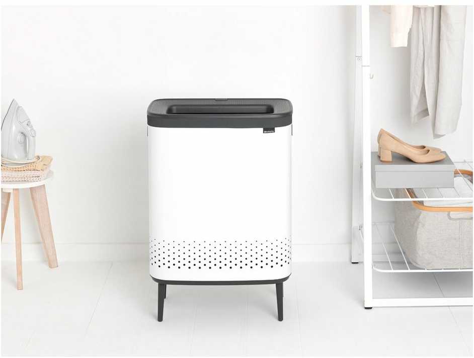 Brabantia Skalbinių dėžė BO, 2 x 45 l, baltos spalvos