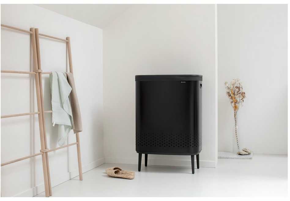 Brabantia Skalbinių dėžė BO, 2 x 45 l, matinės juodos spalvos